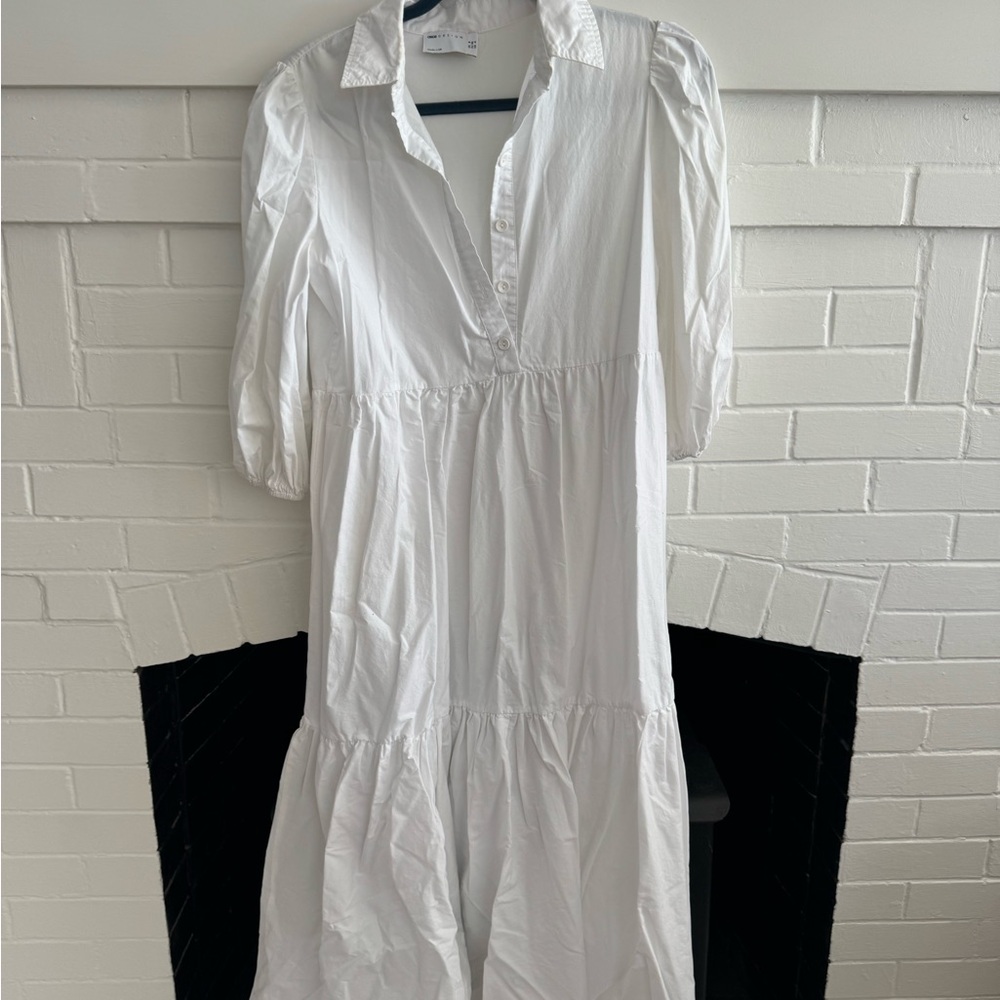 White Poplin Cotton Women's Dress
